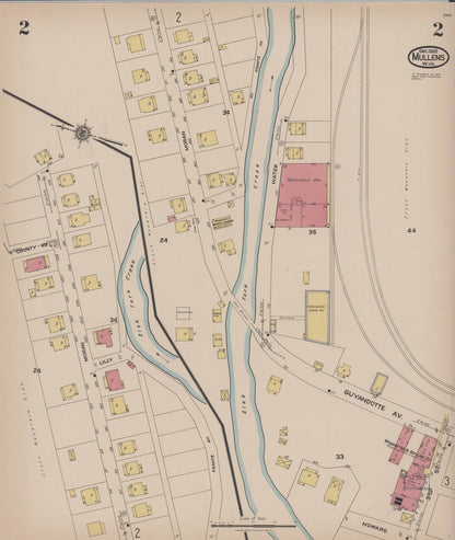 Sanborn Fire Insurance Map from Mullens, Wyoming County, West Virginia (1922), Sheet #0002 - Complete Map Set gallery image, historic Sanborn map, vintage wall art, Mullens Wyoming