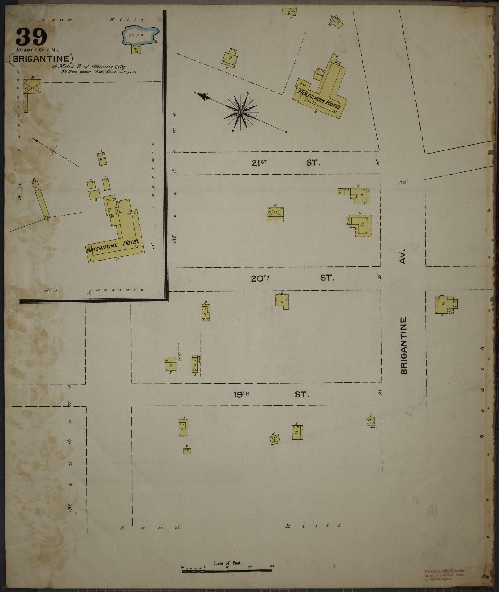 Sanborn Fire Insurance Map from Atlantic City, Atlantic County, New Jersey (1886), Sheet #0039 - Complete Map Set gallery image, historic Sanborn map, vintage wall art, New Jersey New Jersey