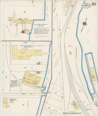 Sanborn Fire Insurance Map from Marshfield, Coos County, Oregon (1920), Sheet #0018 - Complete Map Set gallery image, historic Sanborn map, vintage wall art, Oregon Oregon