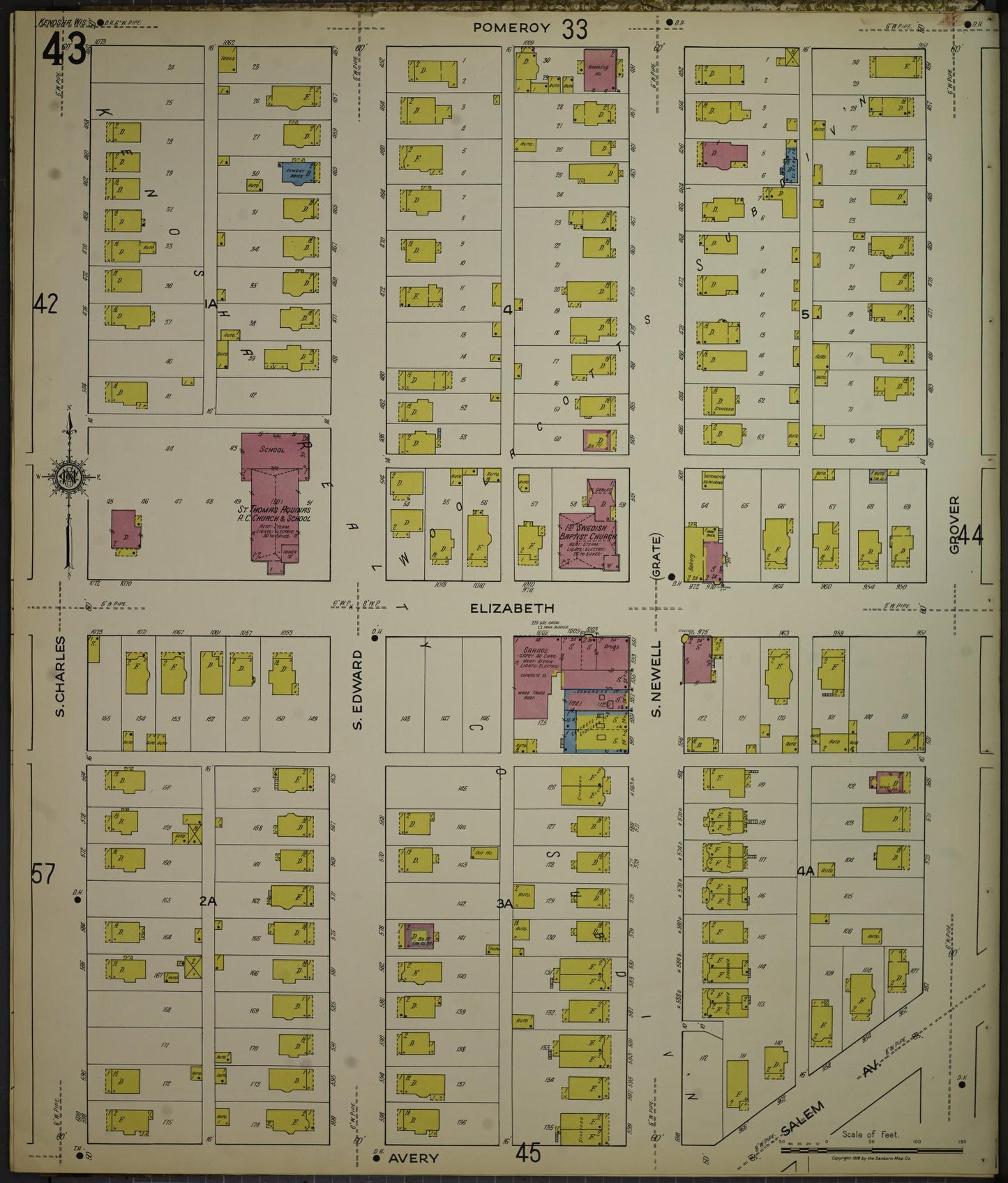 Sanborn Fire Insurance Map from Kenosha, Kenosha County, Wisconsin. (1918), Sheet 47