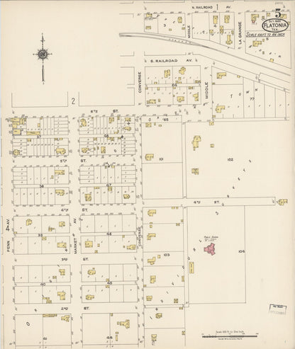 Sanborn Fire Insurance Map from Flatonia, Fayette County, Texas (1922), Sheet #0005 - Complete Map Set gallery image, historic Sanborn map, vintage wall art, Texas Texas