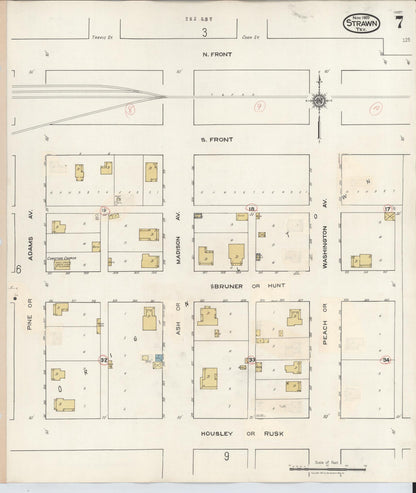 Sanborn Fire Insurance Map from Strawn, Palo Pinto County, Texas (1944), Sheet #0007 - Complete Map Set gallery image, historic Sanborn map, vintage wall art, Texas Texas