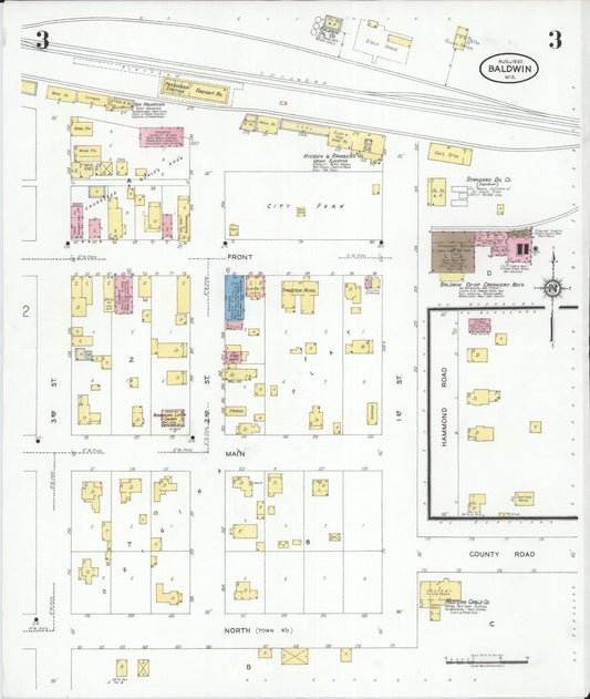 Sanborn Fire Insurance Map from Baldwin, St. Croix County, Wisconsin (1930), Sheet #0003 - Historic Sanborn Fire Insurance Map Print, vintage old map wall art, antique decor, genealogy gift, Wisconsin Wisconsin map