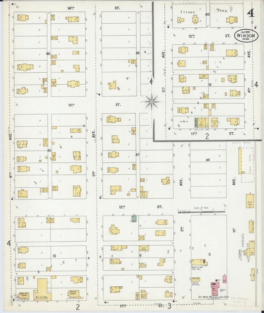 Sanborn Fire Insurance Map from Windom, Cottonwood County, Minnesota (1900), Sheet #0004 - Historic Sanborn Fire Insurance Map Print, vintage old map wall art, antique decor, genealogy gift, Minnesota Minnesota map
