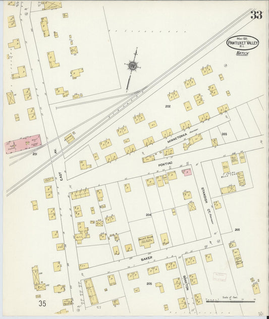Sanborn Fire Insurance Map from Pawtuxet Valley, Kent and Providence Counties, Rhode Island (1911), Sheet #0033 - Historic Sanborn Fire Insurance Map Print, vintage old map wall art, antique decor, genealogy gift, Washington Washington map