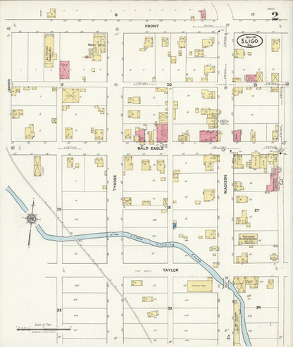 Sanborn Fire Insurance Map from Sligo, Clarion County, Pennsylvania (1921), Sheet #0002 - Complete Map Set gallery image, historic Sanborn map, vintage wall art, Pennsylvania Pennsylvania