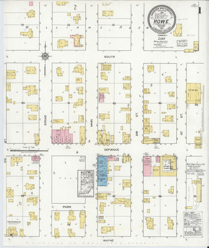 Sanborn Fire Insurance Map from Howe, LaGrange County, Indiana (1917), Sheet #0001 - Complete Map Set gallery image, historic Sanborn map, vintage wall art, Indiana Indiana