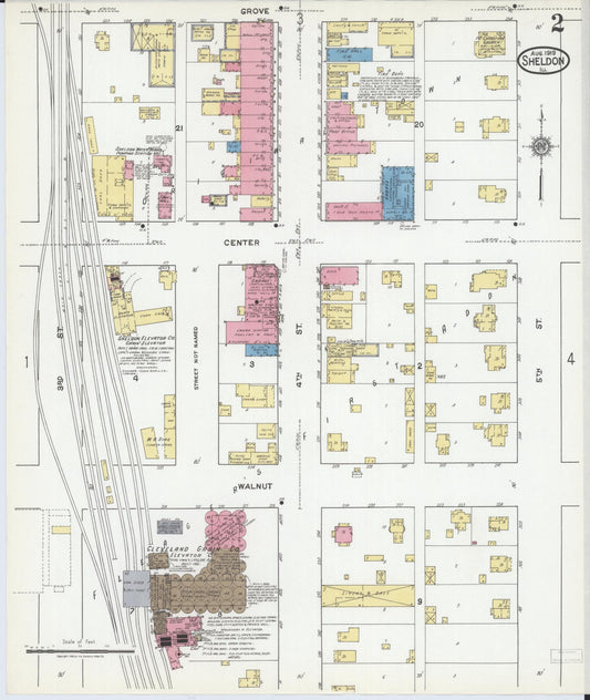 Sanborn Fire Insurance Map from Sheldon, Iroquois County, Illinois (1919), Sheet #0002 - Historic Sanborn Fire Insurance Map Print, vintage old map wall art, antique decor, genealogy gift, Illinois Illinois map