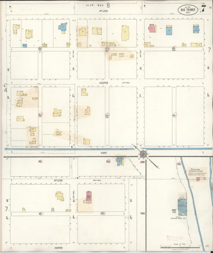 Sanborn Fire Insurance Map from Big Timber, Sweet Grass County, Montana (1938), Sheet #0007 - Complete Map Set gallery image, historic Sanborn map, vintage wall art, Montana Montana