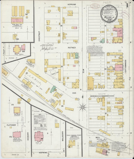 Sanborn Fire Insurance Map from Neligh, Antelope County, Nebraska (1899), Sheet #0001 - Complete Map Set gallery image, historic Sanborn map, vintage wall art, Nebraska Nebraska