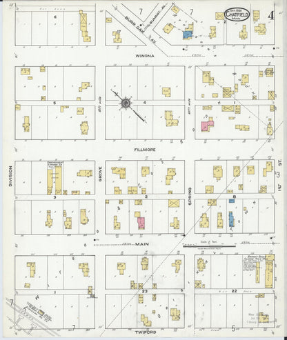 Sanborn Fire Insurance Map from Chatfield, Fillmore And Olmsted Counties, Minnesota (1920), Sheet #0004 - Complete Map Set gallery image, historic Sanborn map, vintage wall art, Minnesota Minnesota