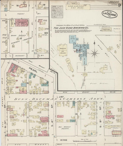 Sanborn Fire Insurance Map from La Crosse, La Crosse County, Wisconsin (1884), Sheet #0009 - Complete Map Set gallery image, historic Sanborn map, vintage wall art, Wisconsin Wisconsin