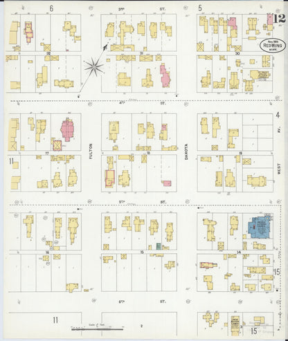 Sanborn Fire Insurance Map from Red Wing, Goodhue County, Minnesota (1902), Sheet #0012 - Historic Sanborn Fire Insurance Map Print, vintage old map wall art, antique decor, genealogy gift, Minnesota Minnesota map