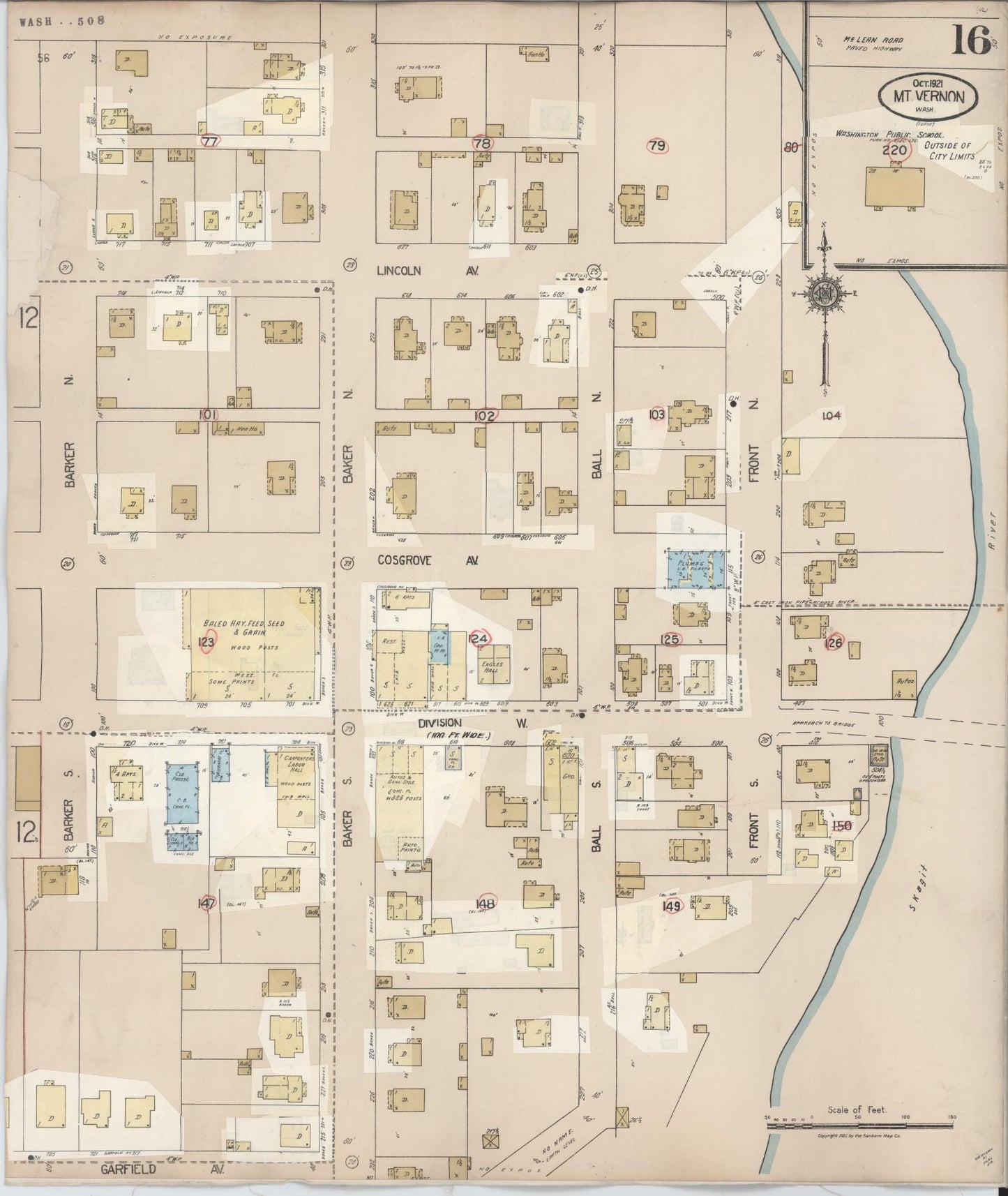Sanborn Fire Insurance Map from Mount Vernon, Skagit County, Washington (1948), Sheet #0016 - Complete Map Set gallery image, historic Sanborn map, vintage wall art, Washington Washington