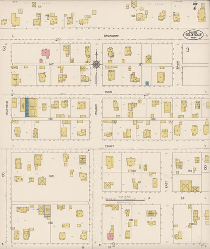 Sanborn Fire Insurance Map from Goldendale, Klickitat County, Washington (1922), Sheet #0007 - Complete Map Set gallery image, historic Sanborn map, vintage wall art, Washington Washington