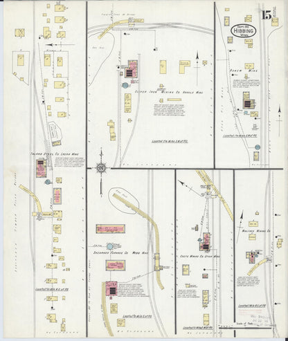Sanborn Fire Insurance Map from Hibbing, Saint Louis County, Minnesota (1913), Sheet #0015 - Complete Map Set gallery image, historic Sanborn map, vintage wall art, Minnesota Minnesota