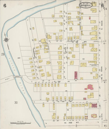 Sanborn Fire Insurance Map from Hopkinsville, Christian County, Kentucky (1923), Sheet #0006 - Complete Map Set gallery image, historic Sanborn map, vintage wall art, Kentucky Kentucky