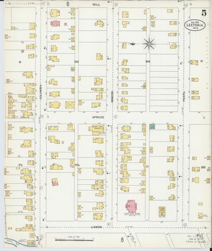 Sanborn Fire Insurance Map from Leetonia, Columbiana County, Ohio (1903), Sheet #0005 - Complete Map Set gallery image, historic Sanborn map, vintage wall art, Ohio Ohio