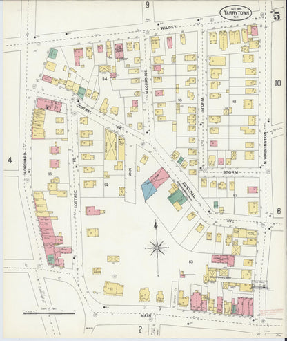 Sanborn Fire Insurance Map from Tarrytown, Westchester County, New York (1903), Sheet #0005 - Historic Sanborn Fire Insurance Map Print, vintage old map wall art, antique decor, genealogy gift, New York New York map