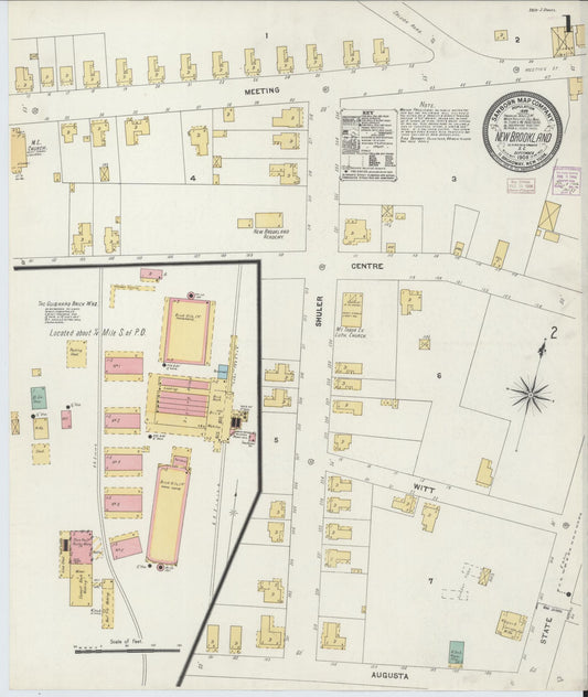 Sanborn Fire Insurance Map from New Brookland, Lexington County, South Carolina. (1906) – Historic Sanborn Fire Insurance Map Print