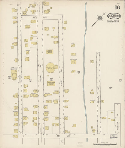 Sanborn Fire Insurance Map from Old Orchard, York County, Maine (1922), Sheet #0016 - Complete Map Set gallery image, historic Sanborn map, vintage wall art, Maine Maine