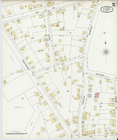 Sanborn Fire Insurance Map from Derby, New Haven County, Connecticut (1896), Sheet #0002 - Complete Map Set gallery image, historic Sanborn map, vintage wall art, Connecticut Connecticut