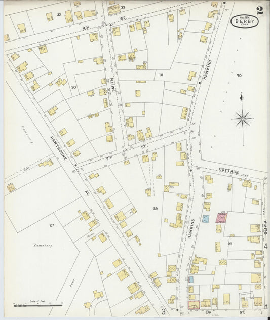 Sanborn Fire Insurance Map from Derby, New Haven County, Connecticut (1896), Sheet #0002 - Complete Map Set gallery image, historic Sanborn map, vintage wall art, Connecticut Connecticut