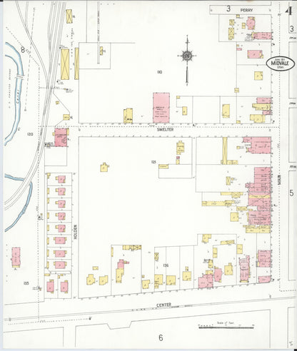 Sanborn Fire Insurance Map from Midvale, Salt Lake County, Utah (1911), Sheet #0004 - Complete Map Set gallery image, historic Sanborn map, vintage wall art, Utah Utah