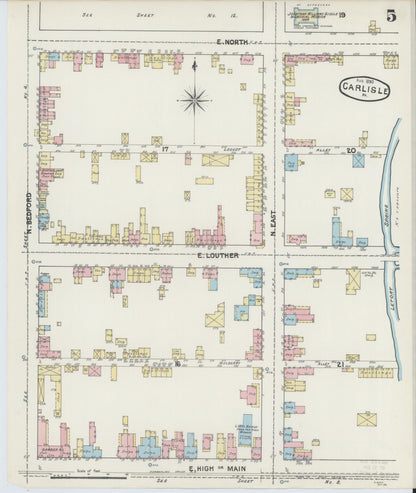 Sanborn Fire Insurance Map from Carlisle, Cumberland County, Pennsylvania (1890), Sheet #0005 - Complete Map Set gallery image, historic Sanborn map, vintage wall art, Pennsylvania Pennsylvania