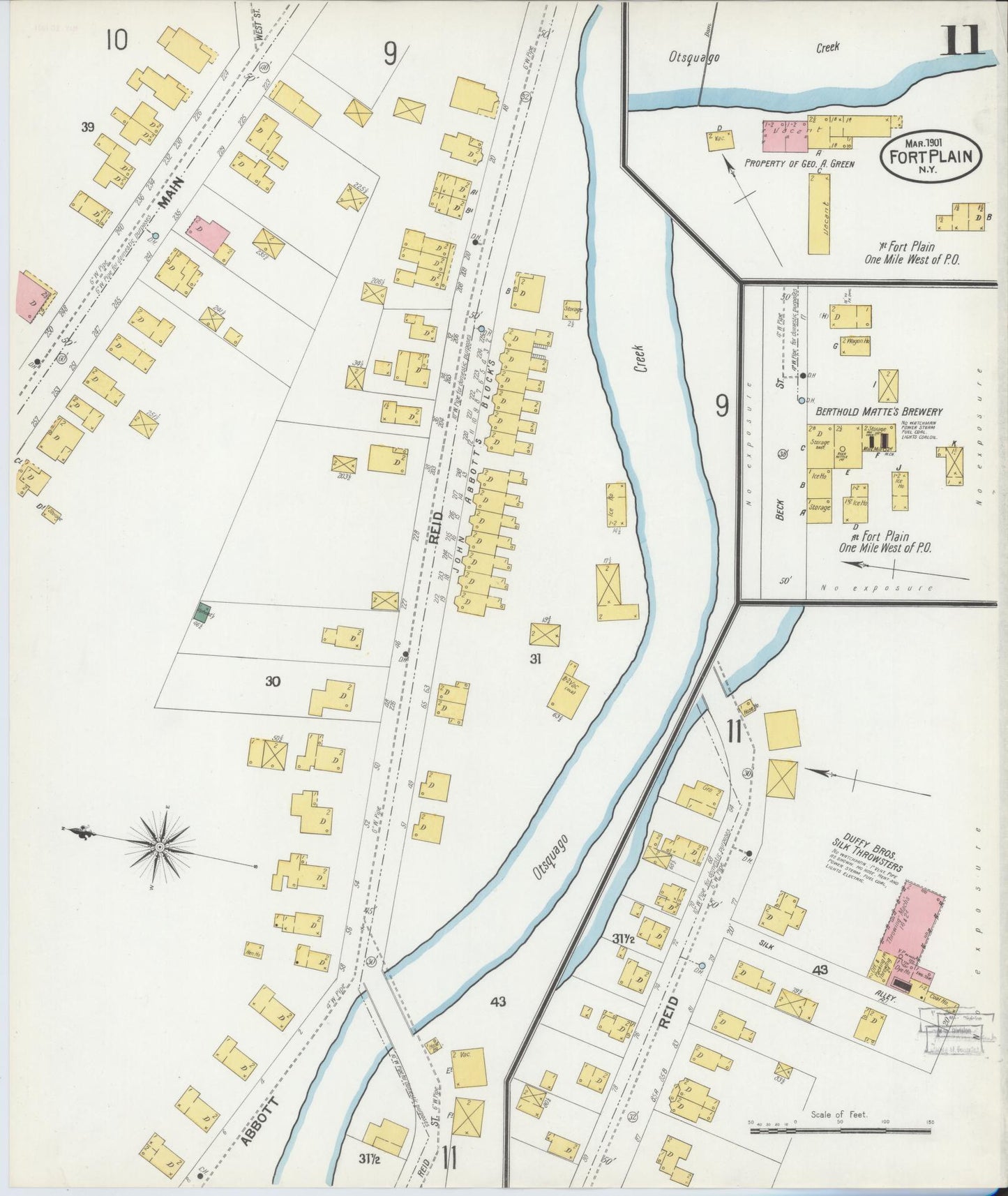 Sanborn Fire Insurance Map from Fort Plain, Montgomery County, New York (1901), Sheet #0011 - Complete Map Set gallery image, historic Sanborn map, vintage wall art, New York New York