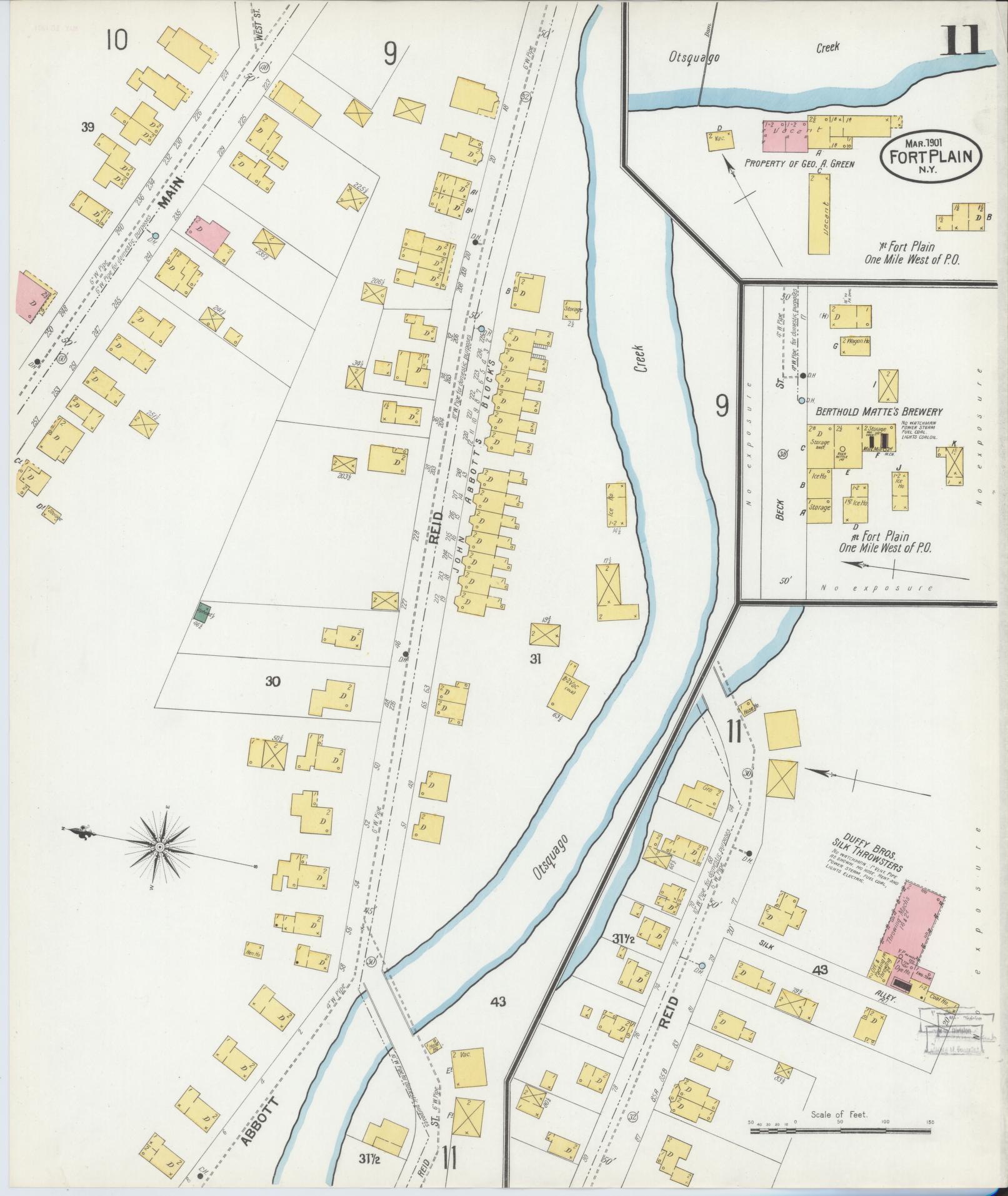 Sanborn Fire Insurance Map from Fort Plain, Montgomery County, New York (1901), Sheet #0011 - Complete Map Set gallery image, historic Sanborn map, vintage wall art, New York New York