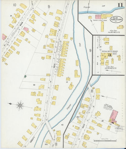 Sanborn Fire Insurance Map from Fort Plain, Montgomery County, New York (1901), Sheet #0011 - Complete Map Set gallery image, historic Sanborn map, vintage wall art, New York New York