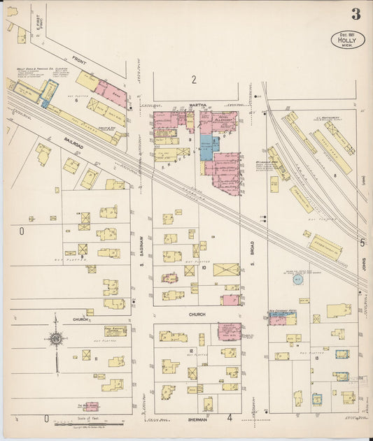Sanborn Fire Insurance Map from Holly, Oakland County, Michigan (1921), Sheet #0003 - Historic Sanborn Fire Insurance Map Print, vintage old map wall art, antique decor, genealogy gift, Michigan Michigan map
