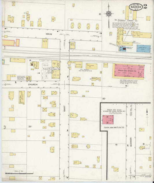 Sanborn Fire Insurance Map from Barker, Niagara County, New York (1916), Sheet #0002 - Historic Sanborn Fire Insurance Map Print, vintage old map wall art, antique decor, genealogy gift, New York New York map