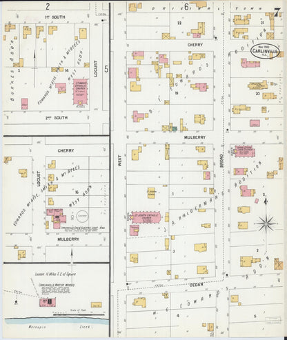 Sanborn Fire Insurance Map from Carlinville, Macoupin County, Illinois (1900), Sheet #0007 - Complete Map Set gallery image, historic Sanborn map, vintage wall art, Illinois Illinois