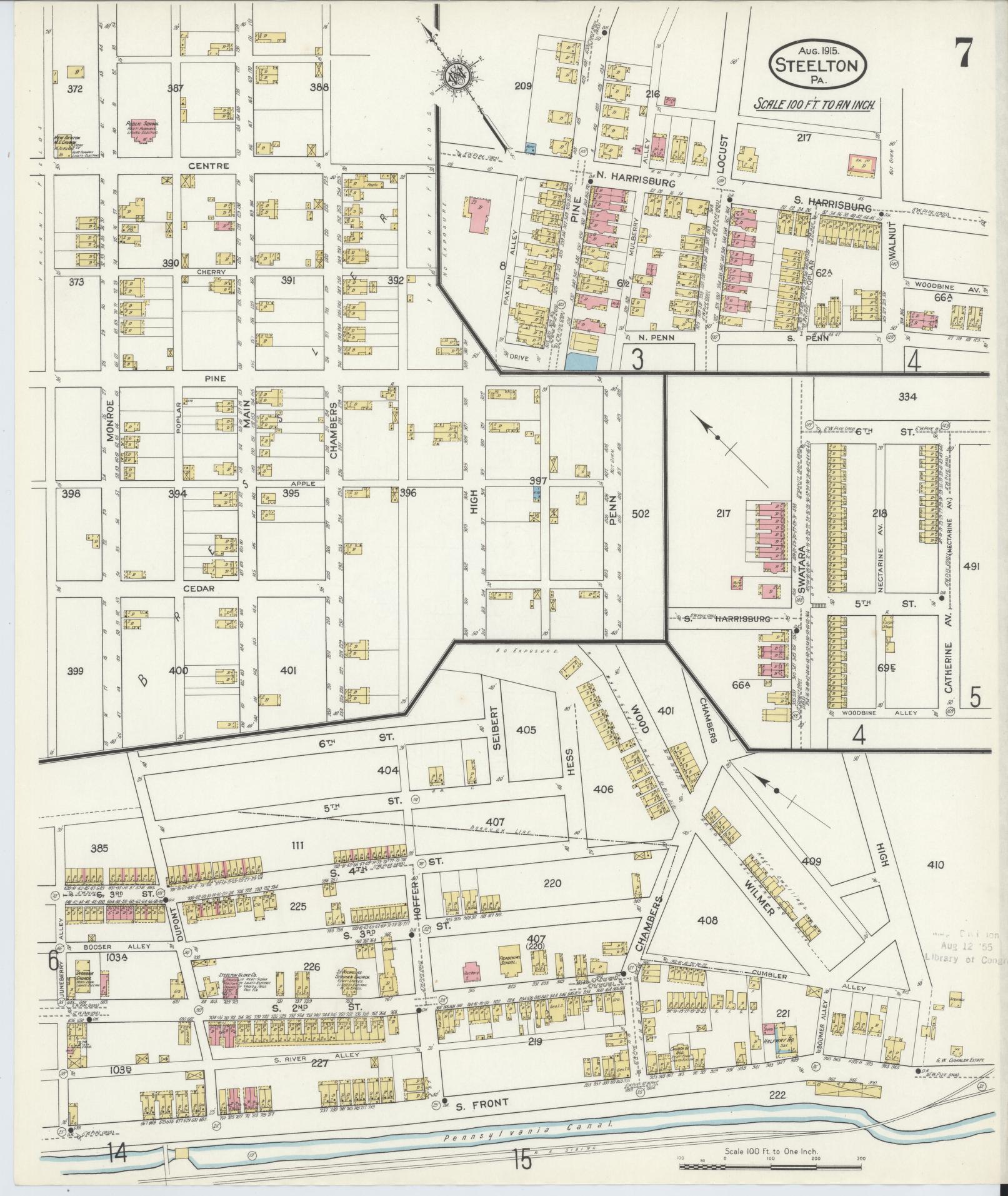 Sanborn Fire Insurance Map from Steelton, Dauphin County, Pennsylvania (1915), Sheet #0007 - Complete Map Set gallery image, historic Sanborn map, vintage wall art, Pennsylvania Pennsylvania