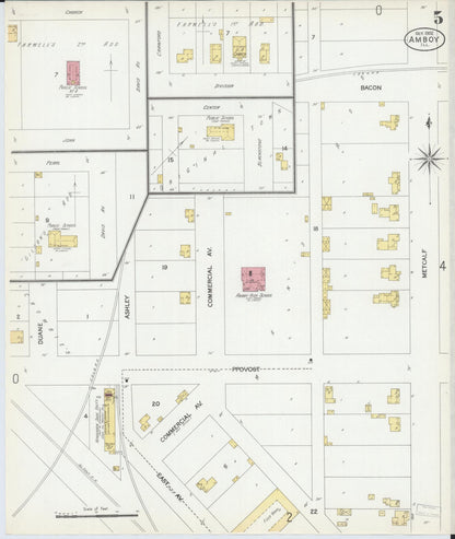 Sanborn Fire Insurance Map from Amboy, Lee County, Illinois (1902), Sheet #0005 - Complete Map Set gallery image, historic Sanborn map, vintage wall art, Illinois Illinois