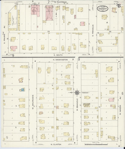 Sanborn Fire Insurance Map from Dwight, Livingston County, Illinois (1914), Sheet #0008 - Complete Map Set gallery image, historic Sanborn map, vintage wall art, Illinois Illinois