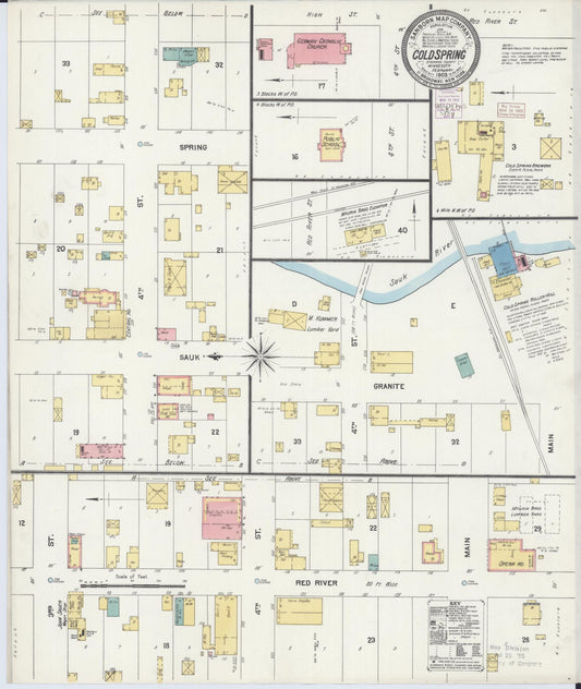 Sanborn Fire Insurance Map from Cold Spring, Stearns County, Minnesota (1903), Sheet #0001 - Historic Sanborn Fire Insurance Map Print, vintage old map wall art, antique decor, genealogy gift, Minnesota Minnesota map