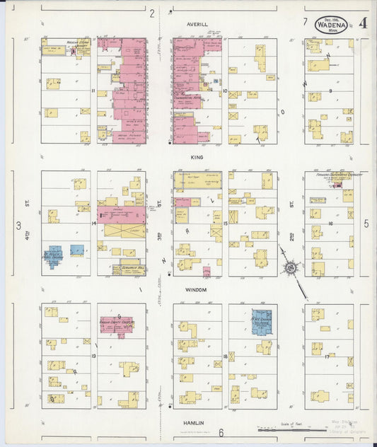 Sanborn Fire Insurance Map from Wadena, Wadena County, Minnesota (1916), Sheet #0004 - Historic Sanborn Fire Insurance Map Print, vintage old map wall art, antique decor, genealogy gift, Minnesota Minnesota map