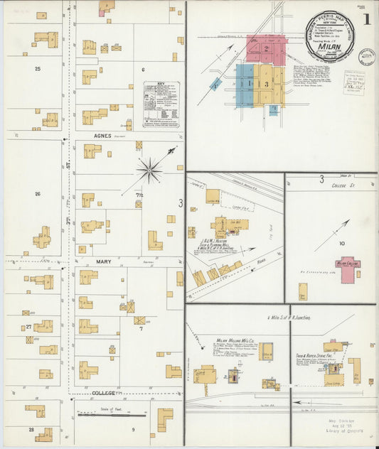 Sanborn Fire Insurance Map from Milan, Gibson County, Tennessee (1900), Sheet #0001 - Historic Sanborn Fire Insurance Map Print, vintage old map wall art, antique decor, genealogy gift, Tennessee Tennessee map