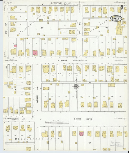Sanborn Fire Insurance Map from Shelby, Richland County, Ohio (1919), Sheet #0009 - Complete Map Set gallery image, historic Sanborn map, vintage wall art, Ohio Ohio