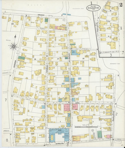Sanborn Fire Insurance Map from Saint Augustine, Saint John's County, Florida (1904), Sheet #0002 - Historic Sanborn Fire Insurance Map Print, vintage old map wall art, antique decor, genealogy gift, Florida Florida map