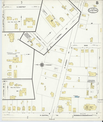 Sanborn Fire Insurance Map from Clayton, Gloucester County, New Jersey (1910), Sheet #0008 - Complete Map Set gallery image, historic Sanborn map, vintage wall art, New Jersey New Jersey