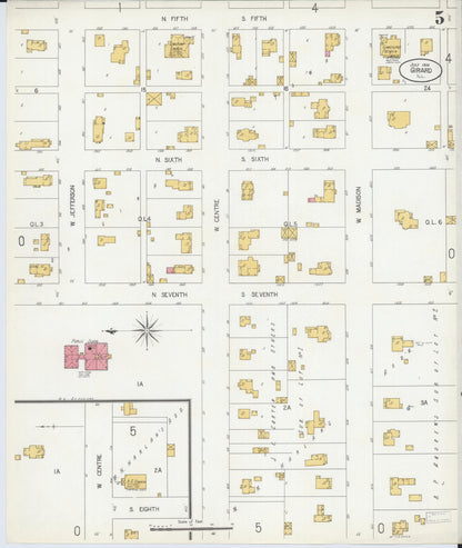 Sanborn Fire Insurance Map from Girard, Macoupin County, Illinois (1906), Sheet #0005 - Complete Map Set gallery image, historic Sanborn map, vintage wall art, Illinois Illinois