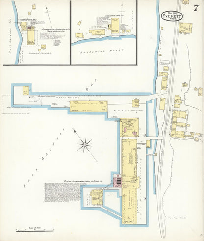 Sanborn Fire Insurance Map from Everett, Snohomish County, Washington (1892), Sheet #0007 - Complete Map Set gallery image, historic Sanborn map, vintage wall art, Washington Washington