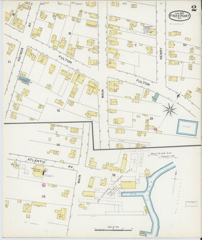 Sanborn Fire Insurance Map from Freeport, Nassau County, New York (1892), Sheet #0002 - Complete Map Set gallery image, historic Sanborn map, vintage wall art, New York New York