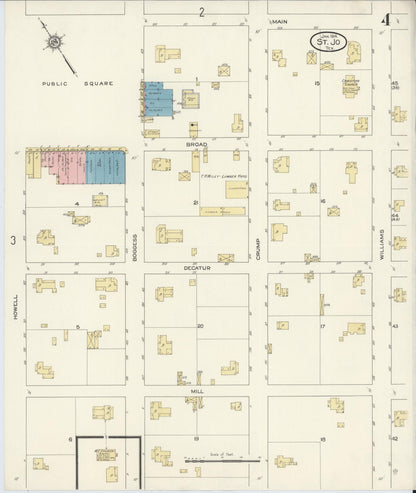 Sanborn Fire Insurance Map from Saint Jo, Montague County, Texas (1914), Sheet #0004 - Complete Map Set gallery image, historic Sanborn map, vintage wall art, Texas Texas