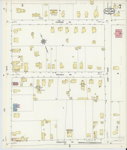 Sanborn Fire Insurance Map from Portland, Middlesex County, Connecticut (1912), Sheet #0007 - Complete Map Set gallery image, historic Sanborn map, vintage wall art, Connecticut Connecticut