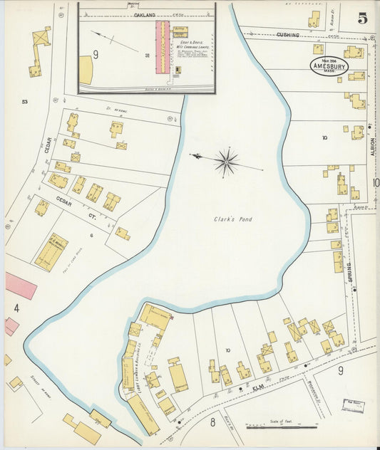 Sanborn Fire Insurance Map from Amesbury, Essex County, Massachusetts (1904), Sheet #0005 - Historic Sanborn Fire Insurance Map Print, vintage old map wall art, antique decor, genealogy gift, Massachusetts Massachusetts map